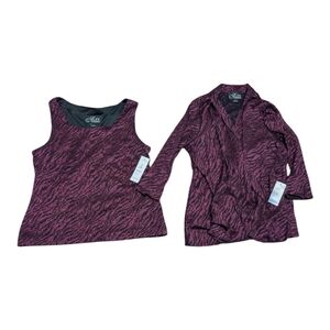 Alex Evenings Purple Blazer and Tank Set
